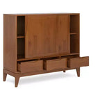 Meuble de rangement moyen Pearson en bois massif, 122 cm de large, style Mid-Century Modern