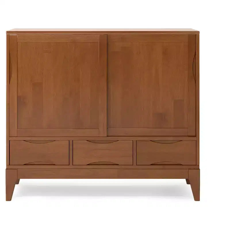 Meuble de rangement moyen Pearson en bois massif, 122 cm de large, style Mid-Century Modern