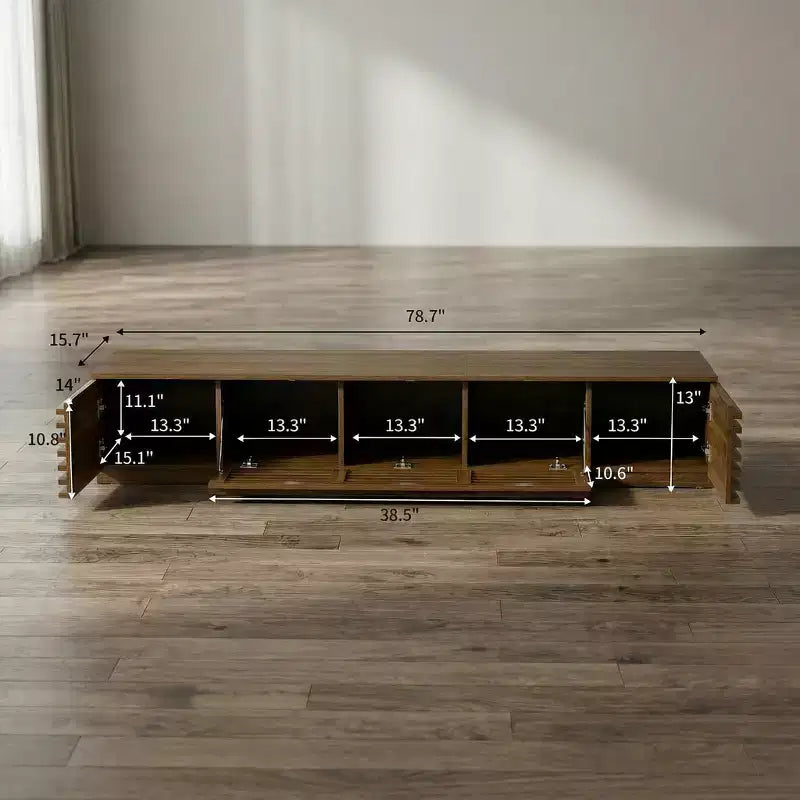 Meuble TV moderne JVNOXK de 78 pouces, pouvant accueillir des téléviseurs jusqu'à 85 pouces, avec gestion des câbles, pièce maîtresse de votre salon