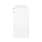 JVNOXK Meuble à linge de 80 cm avec portes et étagères, panier à linge inclinable et coulissant, étagères réglables, blanc