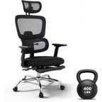Ergonomic Mesh Office Chair, Adjustable Lumbar High Back Desk Chair 300lbs, 4D Flip-Up Arms, Swivel Rolling Computer Seating for Long Desk Work