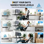 Chaise de Bureau Ergonomique en Maille, Chaise de Bureau à Dossier Haut et Support Lombaire Réglable 300lbs, Accoudoirs Relevables 4D, Siège d'Ordinateur Pivotant à Roulettes pour Longues Sessions de Travail