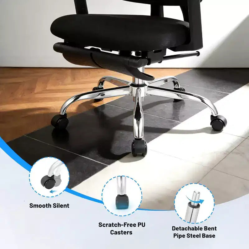 Chaise de Bureau Ergonomique en Maille, Chaise de Bureau à Dossier Haut et Support Lombaire Réglable 300lbs, Accoudoirs Relevables 4D, Siège d'Ordinateur Pivotant à Roulettes pour Longues Sessions de Travail