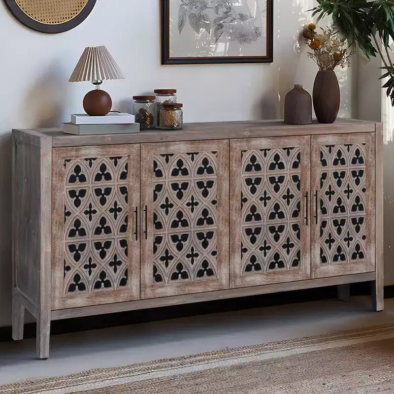 Buffet Bahut Meuble de Rangement de Cuisine, Meuble TV avec Étagère Réglable, Armoire de Rangement pour Cuisine Salle à Manger