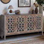 Buffet Bahut Meuble de Rangement de Cuisine, Meuble TV avec Étagère Réglable, Armoire de Rangement pour Cuisine Salle à Manger