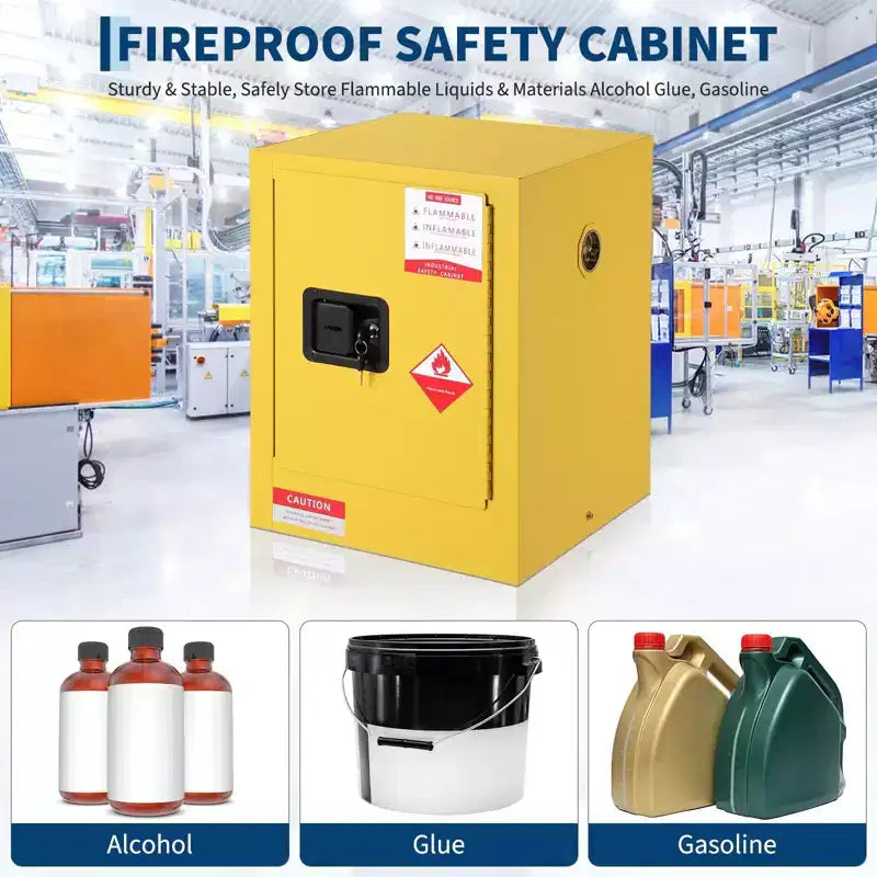 Armoire de sécurité jaune Acekool de 15 litres pour produits inflammables