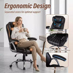 Chaise de bureau de direction Costway avec siège et accoudoirs rembourrés, hauteur et dossier réglables Marron/Noir