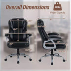 Chaise de bureau de direction Costway avec siège et accoudoirs rembourrés, hauteur et dossier réglables Marron/Noir