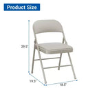 Chaises pliantes en métal avec dossier en PU, coussins rembourrés et cadre en acier, capacité de 159 kg pour utilisation intérieure/extérieure