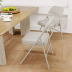 Chaises pliantes en métal avec dossier en PU, coussins rembourrés et cadre en acier, capacité de 159 kg pour utilisation intérieure/extérieure