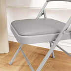 Chaises pliantes en métal avec dossier en PU, coussins rembourrés et cadre en acier, capacité de 159 kg pour utilisation intérieure/extérieure