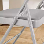 Chaises pliantes en métal avec dossier en PU, coussins rembourrés et cadre en acier, capacité de 159 kg pour utilisation intérieure/extérieure