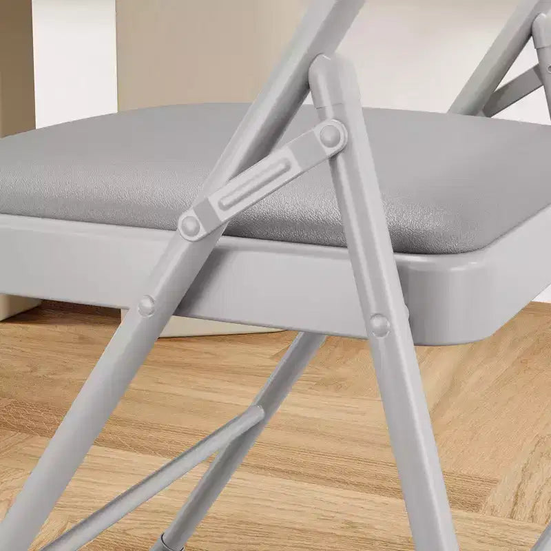 Chaises pliantes en métal avec dossier en PU, coussins rembourrés et cadre en acier, capacité de 159 kg pour utilisation intérieure/extérieure