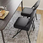 Chaises pliantes en métal avec dossier en PU, coussins rembourrés et cadre en acier, capacité de 159 kg pour utilisation intérieure/extérieure