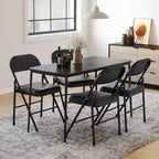 Chaises pliantes en métal avec dossier en PU, coussins rembourrés et cadre en acier, capacité de 159 kg pour utilisation intérieure/extérieure