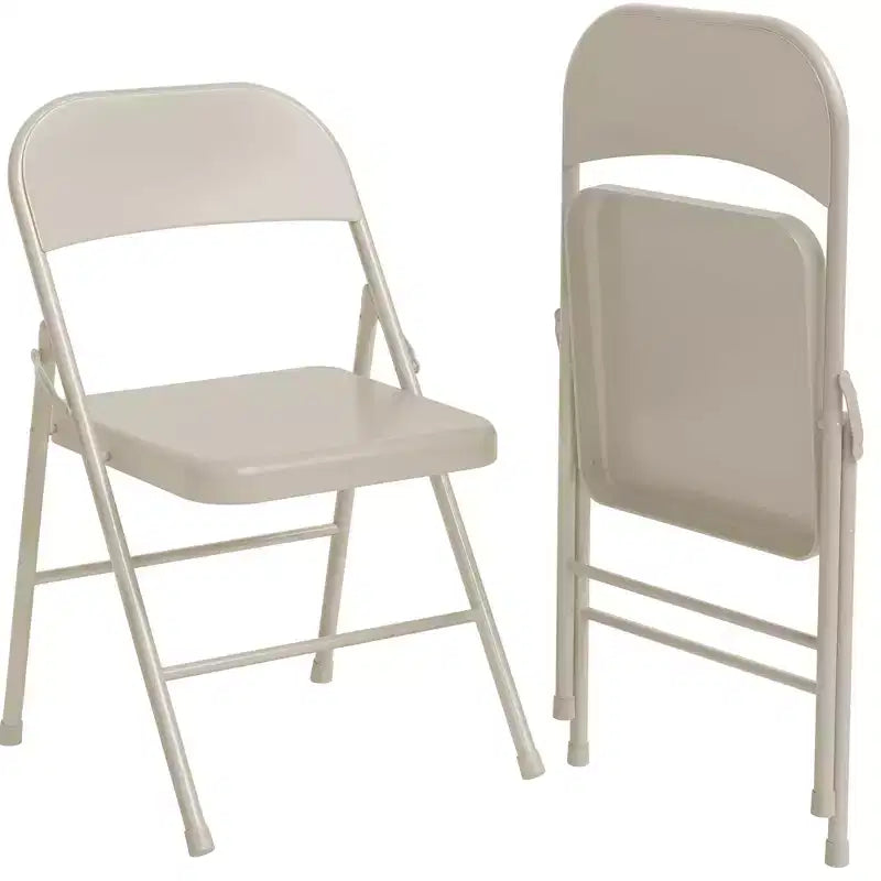 Chaises pliantes en métal avec dossier en PU, coussins rembourrés et cadre en acier, capacité de 159 kg pour utilisation intérieure/extérieure