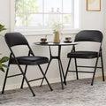 PU-Back Metal Folding Chairs  Padded Cushion Seats with Steel Frame, 350lb Capacity for Indoor/Outdoor Use