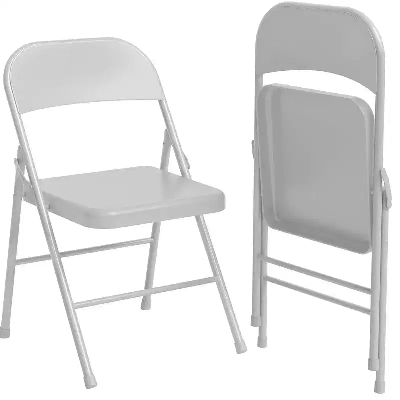 Chaises pliantes en métal avec dossier en PU, coussins rembourrés et cadre en acier, capacité de 159 kg pour utilisation intérieure/extérieure