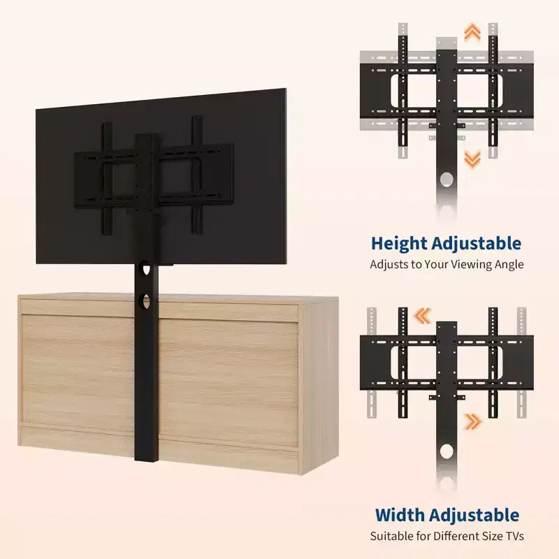 Meuble TV design moderne avec support pour téléviseurs de 32 à 85 pouces, commode en rotin à 6 tiroirs, rangement spacieux, console média