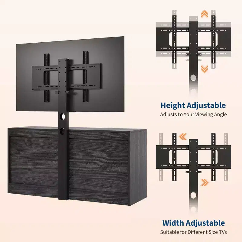Meuble TV design moderne avec support pour téléviseurs de 32 à 85 pouces, commode en rotin à 6 tiroirs, rangement spacieux, console média