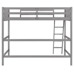 Lit mezzanine moderne en bois Luxystar, taille double, avec échelle inclinée