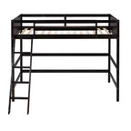 Lit mezzanine moderne en bois Luxystar, taille double, avec échelle inclinée
