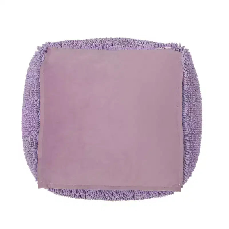 TUYOHW Pouf carré moderne avec revêtement en chenille colorée, pouf spongieux avec texture confortable, marchepied moelleux pour salon, chambre
