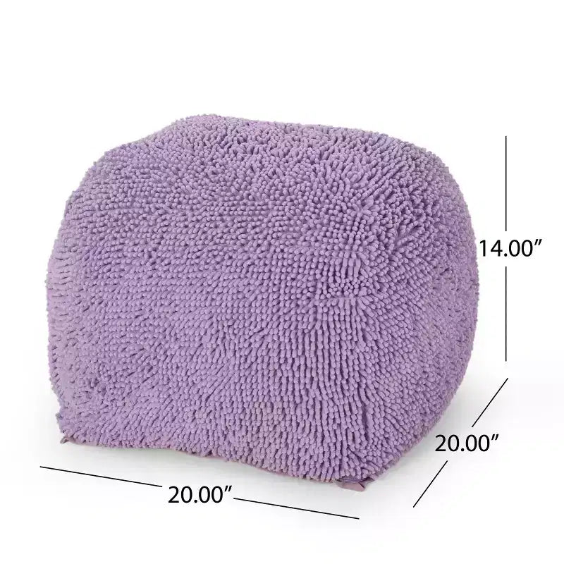 TUYOHW Pouf carré moderne avec revêtement en chenille colorée, pouf spongieux avec texture confortable, marchepied moelleux pour salon, chambre