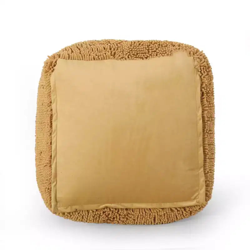TUYOHW Pouf carré moderne avec revêtement en chenille colorée, pouf spongieux avec texture confortable, marchepied moelleux pour salon, chambre