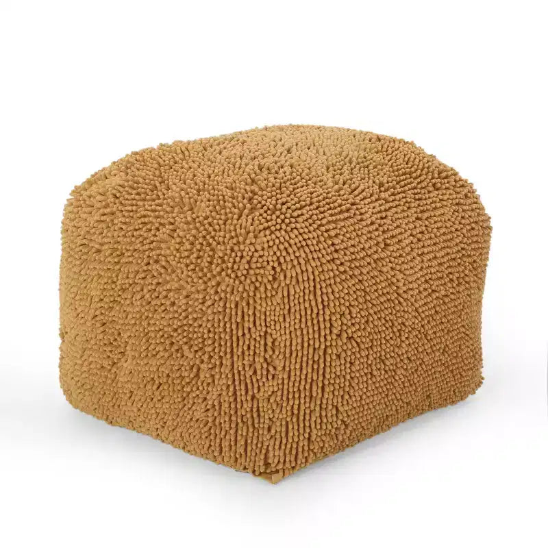 TUYOHW Pouf carré moderne avec revêtement en chenille colorée, pouf spongieux avec texture confortable, marchepied moelleux pour salon, chambre