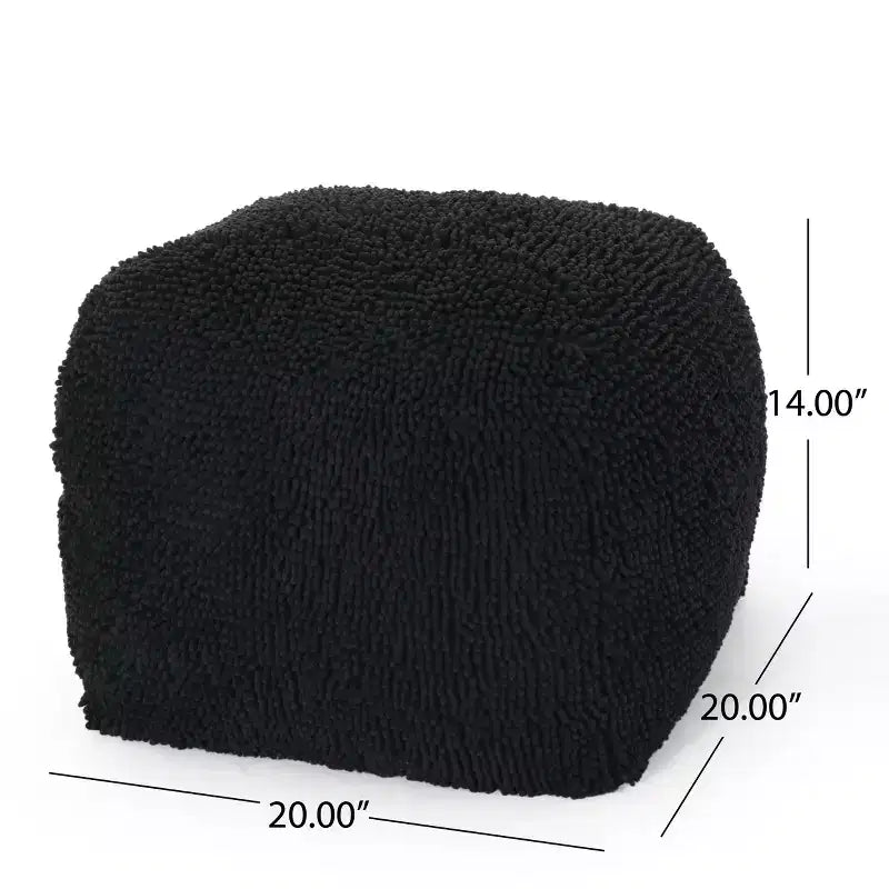 TUYOHW Pouf carré moderne avec revêtement en chenille colorée, pouf spongieux avec texture confortable, marchepied moelleux pour salon, chambre