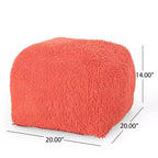 TUYOHW Pouf carré moderne avec revêtement en chenille colorée, pouf spongieux avec texture confortable, marchepied moelleux pour salon, chambre