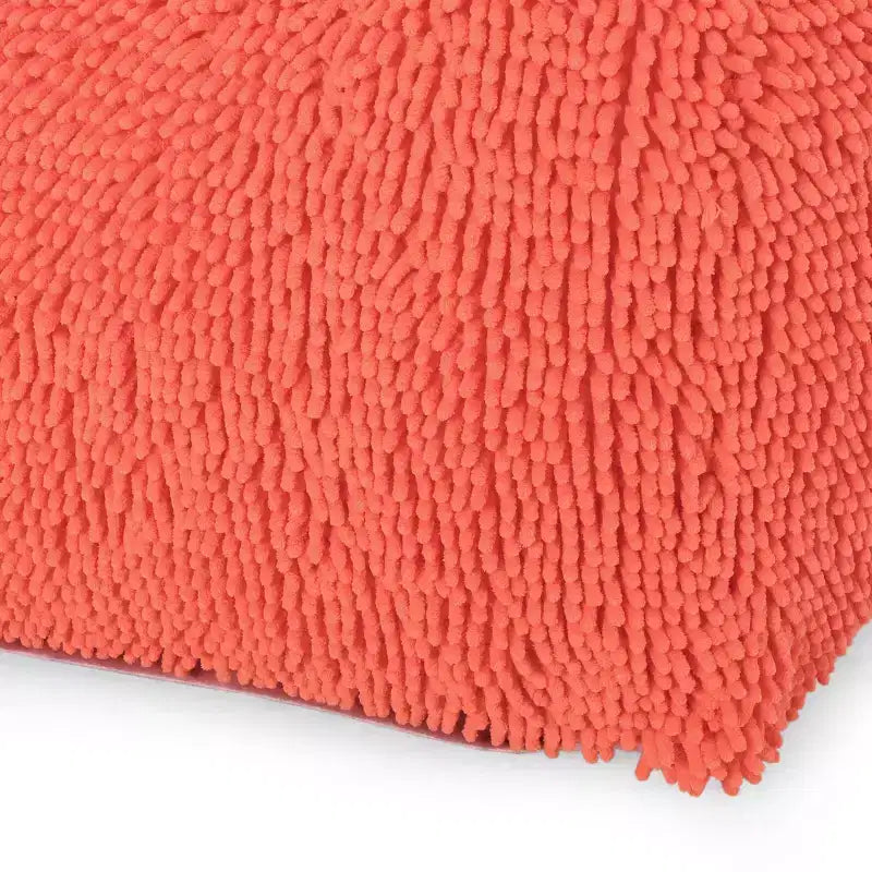 TUYOHW Pouf carré moderne avec revêtement en chenille colorée, pouf spongieux avec texture confortable, marchepied moelleux pour salon, chambre