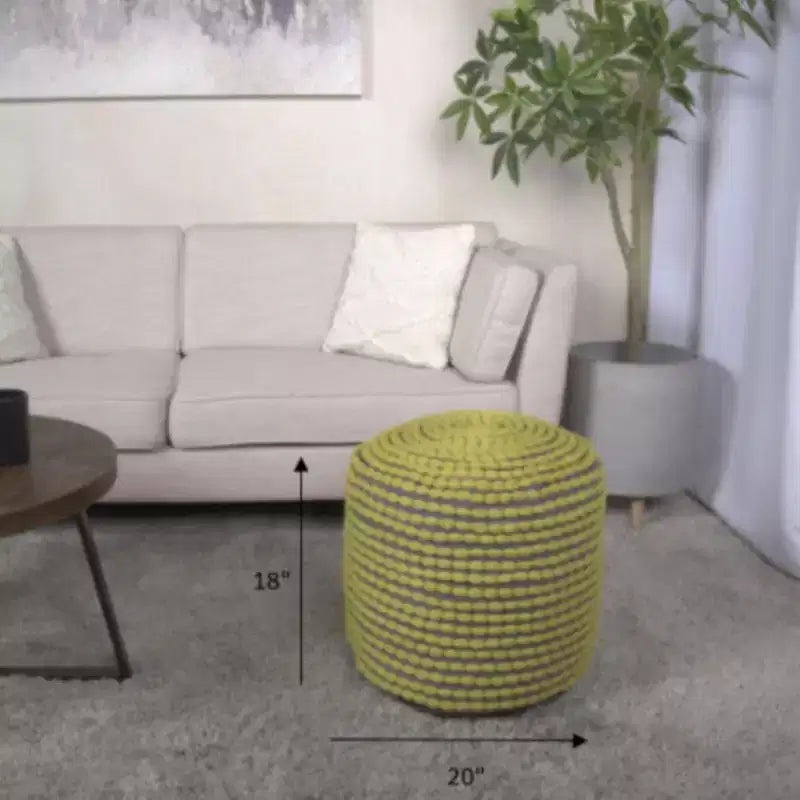 TUYOHW Pouf cylindrique fait à la main avec repose-pieds rembourré en tissu imperméable avec capitonnage, petit pouf pour salon, chambre à coucher