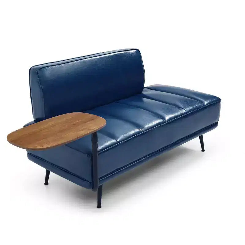 TUYOHW 55 Banc Ottomane Moderne avec Plateau Pivotant à 360° en PU, Banc de Bout de Lit Rembourré avec Dossier, Banc d'Entrée pour Salon, Chambre à Coucher