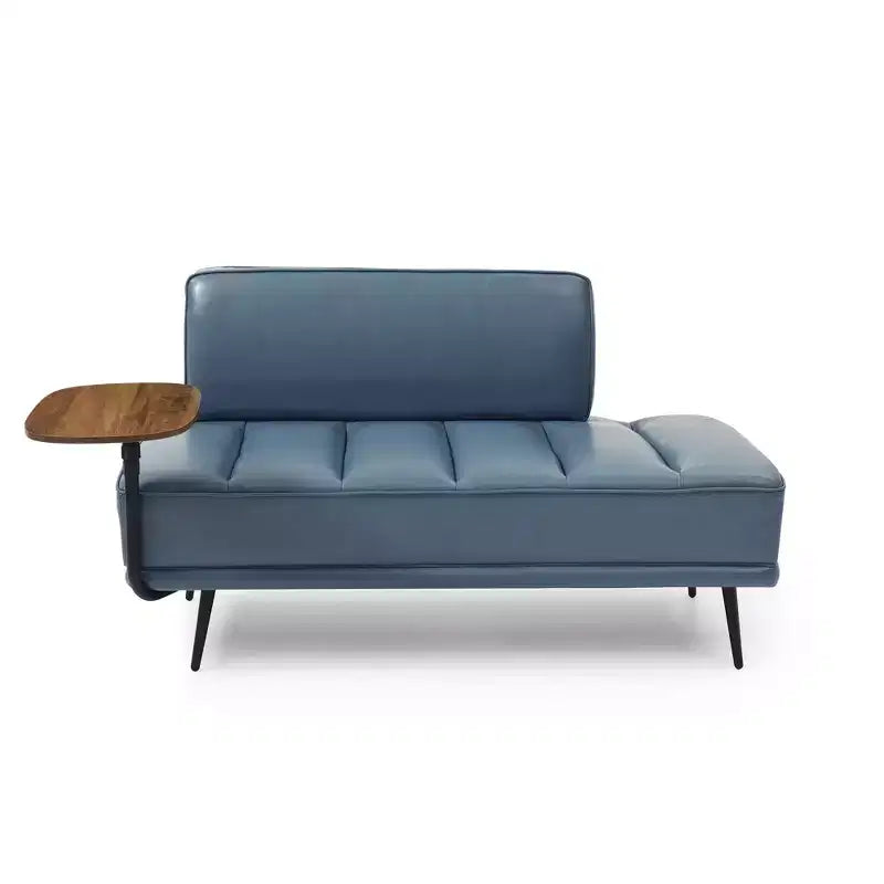 TUYOHW 55 Banc Ottomane Moderne avec Plateau Pivotant à 360° en PU, Banc de Bout de Lit Rembourré avec Dossier, Banc d'Entrée pour Salon, Chambre à Coucher