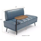 TUYOHW 55 Banc Ottomane Moderne avec Plateau Pivotant à 360° en PU, Banc de Bout de Lit Rembourré avec Dossier, Banc d'Entrée pour Salon, Chambre à Coucher