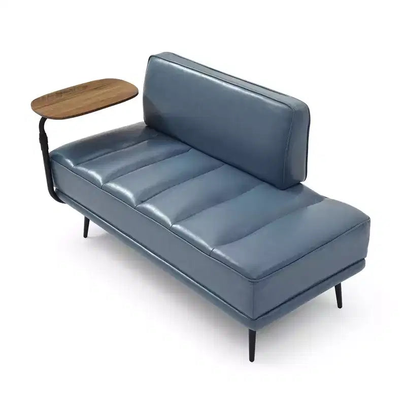 TUYOHW 55 Banc Ottomane Moderne avec Plateau Pivotant à 360° en PU, Banc de Bout de Lit Rembourré avec Dossier, Banc d'Entrée pour Salon, Chambre à Coucher
