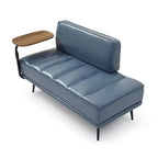 TUYOHW 55 Banc Ottomane Moderne avec Plateau Pivotant à 360° en PU, Banc de Bout de Lit Rembourré avec Dossier, Banc d'Entrée pour Salon, Chambre à Coucher