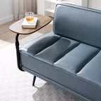 TUYOHW 55 Banc Ottomane Moderne avec Plateau Pivotant à 360° en PU, Banc de Bout de Lit Rembourré avec Dossier, Banc d'Entrée pour Salon, Chambre à Coucher