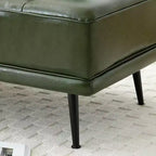 TUYOHW 55 Banc Ottomane Moderne avec Plateau Pivotant à 360° en PU, Banc de Bout de Lit Rembourré avec Dossier, Banc d'Entrée pour Salon, Chambre à Coucher