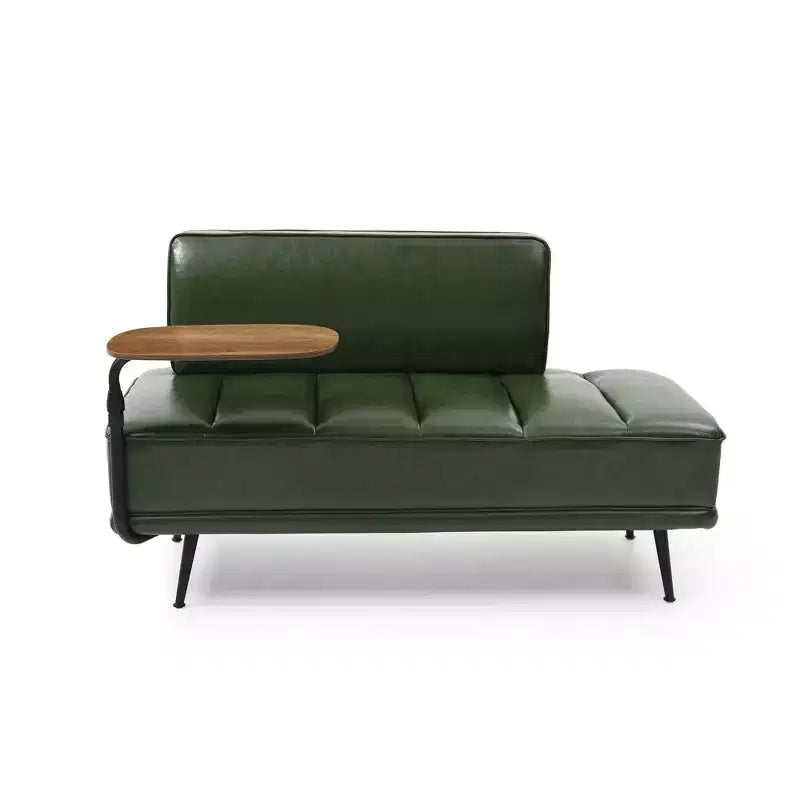 TUYOHW 55 Banc Ottomane Moderne avec Plateau Pivotant à 360° en PU, Banc de Bout de Lit Rembourré avec Dossier, Banc d'Entrée pour Salon, Chambre à Coucher