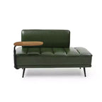 TUYOHW 55 Banc Ottomane Moderne avec Plateau Pivotant à 360° en PU, Banc de Bout de Lit Rembourré avec Dossier, Banc d'Entrée pour Salon, Chambre à Coucher