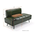 TUYOHW 55 Banc Ottomane Moderne avec Plateau Pivotant à 360° en PU, Banc de Bout de Lit Rembourré avec Dossier, Banc d'Entrée pour Salon, Chambre à Coucher