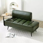 TUYOHW 55 Banc Ottomane Moderne avec Plateau Pivotant à 360° en PU, Banc de Bout de Lit Rembourré avec Dossier, Banc d'Entrée pour Salon, Chambre à Coucher