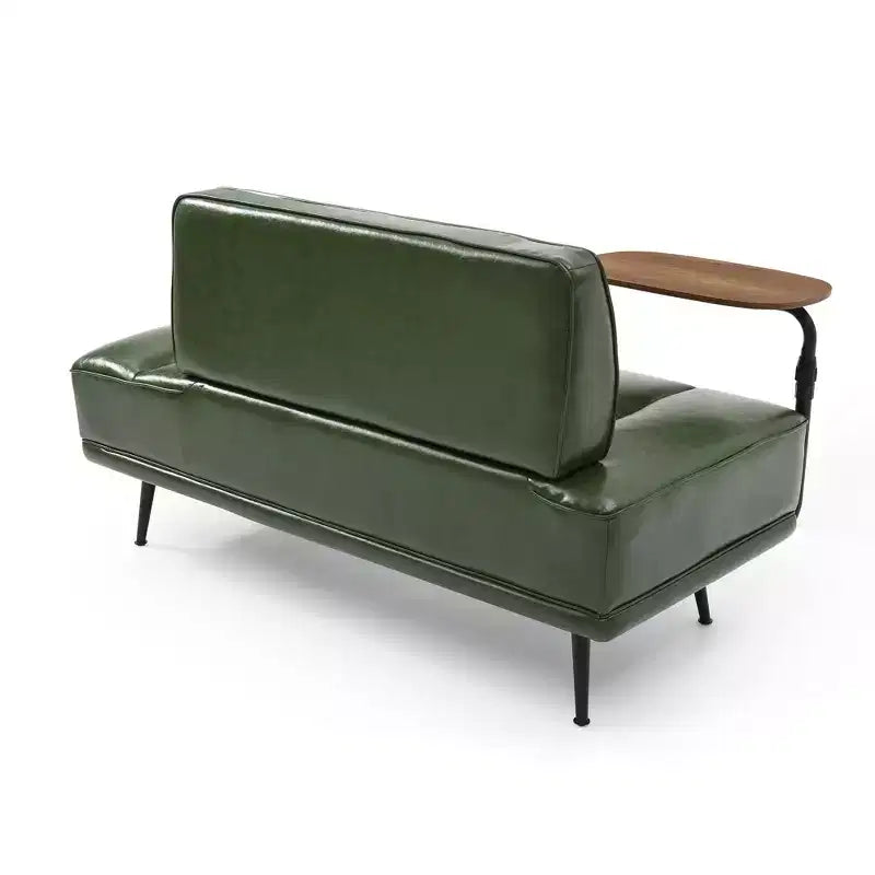 TUYOHW 55 Banc Ottomane Moderne avec Plateau Pivotant à 360° en PU, Banc de Bout de Lit Rembourré avec Dossier, Banc d'Entrée pour Salon, Chambre à Coucher