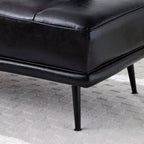 TUYOHW 55 Banc Ottomane Moderne avec Plateau Pivotant à 360° en PU, Banc de Bout de Lit Rembourré avec Dossier, Banc d'Entrée pour Salon, Chambre à Coucher