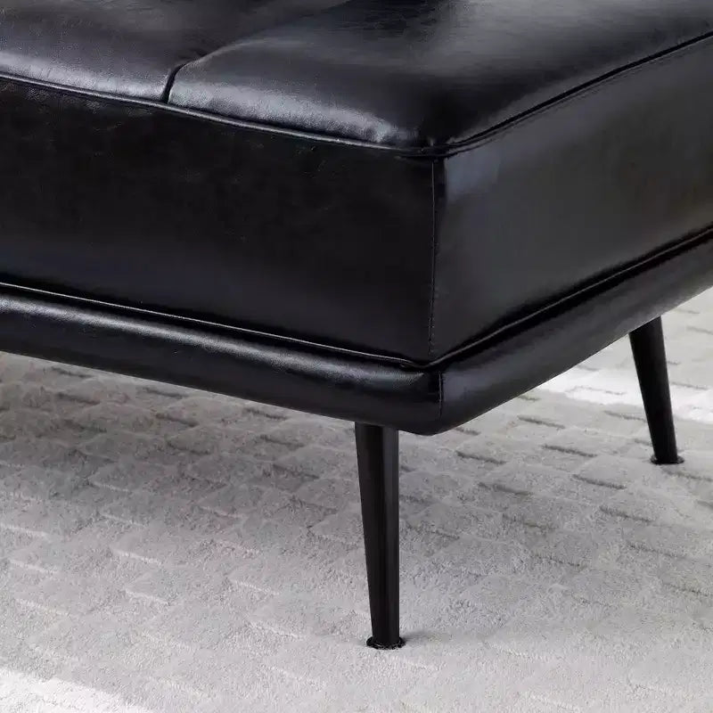 TUYOHW 55 Banc Ottomane Moderne avec Plateau Pivotant à 360° en PU, Banc de Bout de Lit Rembourré avec Dossier, Banc d'Entrée pour Salon, Chambre à Coucher