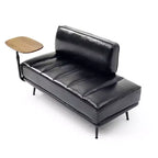 TUYOHW 55 Banc Ottomane Moderne avec Plateau Pivotant à 360° en PU, Banc de Bout de Lit Rembourré avec Dossier, Banc d'Entrée pour Salon, Chambre à Coucher
