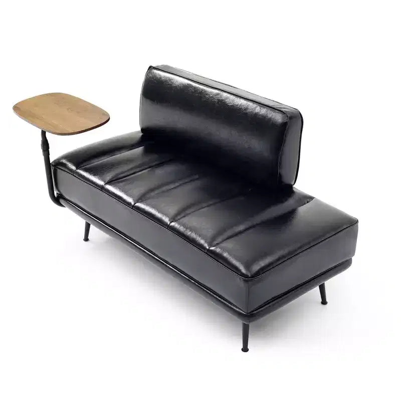 TUYOHW 55 Banc Ottomane Moderne avec Plateau Pivotant à 360° en PU, Banc de Bout de Lit Rembourré avec Dossier, Banc d'Entrée pour Salon, Chambre à Coucher